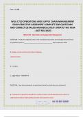 WGU C720 OPERATIONS AND SUPPLY CHAIN MANAGEMENT EXAM OBJECTIVE ASSESMENT & PA