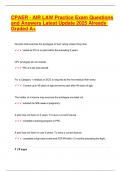 CPAER - AIR LAW Practice Exam Questions and Answers Latest Update 2025 Already Graded A&plus;&period;