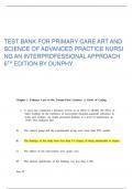 TEST BANK FOR PRIMARY CARE ART AND SCIENCE OF ADVANCED PRACTICE NURSING AN INTERPROFESSIONAL APPROACH 6TH EDITION BY DUNPHY