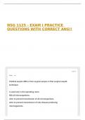 NSG 1125 - EXAM I PRACTICE QUESTIONS WITH CORRECT ANS&excl;&excl;