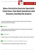 Nasm Corrective Exercise Specialist Final Exam Test Bank Questions Verified With 100&percnt; Correct Answers