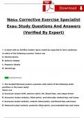 Nasm Corrective Exercise Specialist Exam Study Questions Verified With 100&percnt; Correct Answers