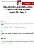 Nasm Corrective Exercise Specialist Exam Questions Verified With 100&percnt; Correct Answers
