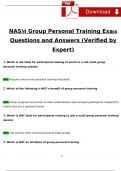 NASM GROUP FITNESS EXAM EXPECTED QUESTIONS AND VERIFIED ANSWERS &lpar;2025 &sol; 2026&rpar; BUNDLED SOLUTIONS &sol; A&plus; GRADE&lpar;VERIFIED REVISED FULL EXAM&rpar;