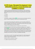 LCSW Exam&colon; Therapist Development Center  UPDATED ACTUAL  Exam Questions and  CORRECT Answers 