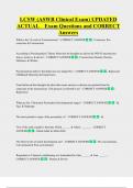 LCSW &lpar;ASWB Clinical Exam&rpar; UPDATED  ACTUAL    Exam Questions and CORRECT  Answers 