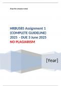 Exam &lpar;elaborations&rpar; HRBUS85 Assignment 1 &lpar;QUALITY ANSWERS&rpar; 2025 Course Research Project in Human Resource Management &lpar;HRBUS85&rpar;