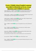 Praxis 2 Middle School English Language  Arts &lpar;5047&rpar; UPDATED ACTUAL  Exam  Questions and CORRECT Answers 