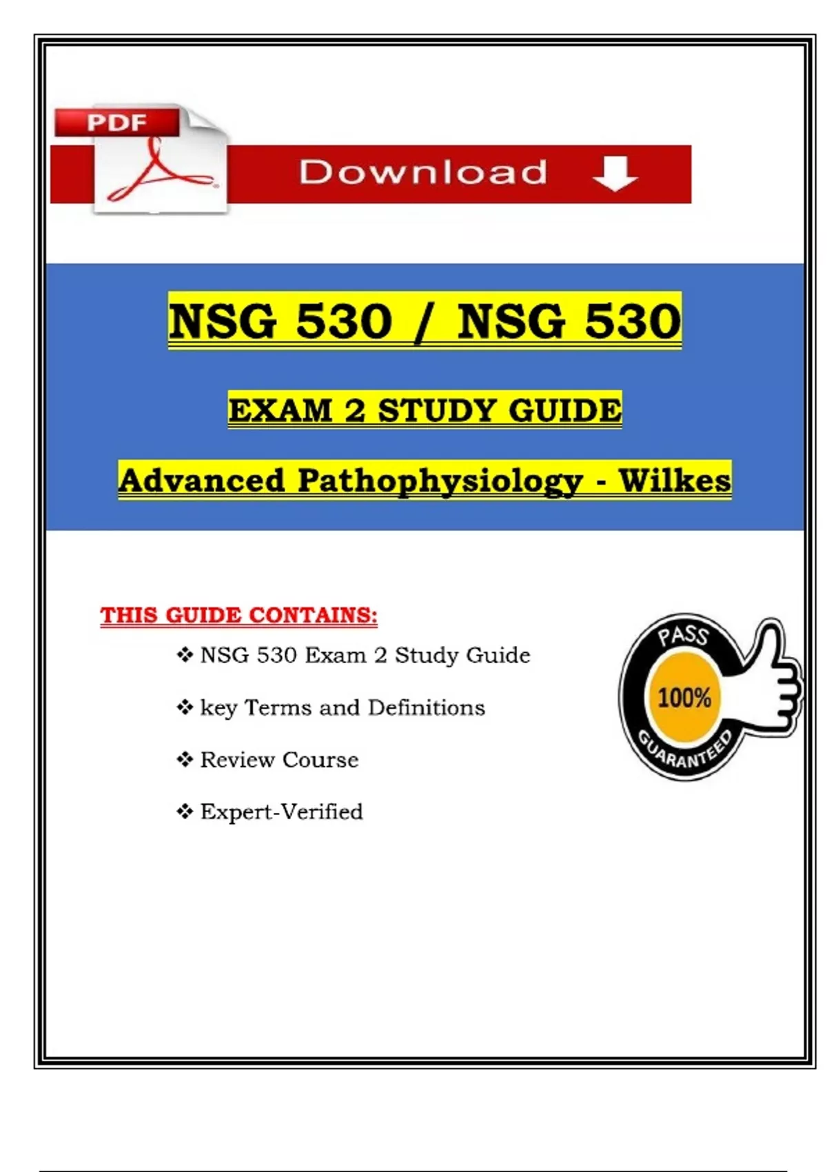 NSG 530 Exam 2 Advanced Pathophysiology Study Guide - Wilkes (Latest ...