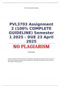 PVL3703 Assignment 2 &lpar;100&percnt; COMPLETE GUIDELINE&rpar; Semester 1 2025 - DUE 23 April 2025