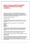 NSG2113 FINAL EXAM THE NURSING PROCESS VERIFIED SOLUTIONS&comma; SCORED A&plus;&period;