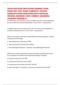 TEXAS PESTICIDE APPLICATOR GENERAL FINAL EXAM TEST 2025 EXAM CURRENTLY TESTING COMPLETE EXAM QUESTIONS WITH DETAILED VERIFIED ANSWERS &lpar;100&percnt; CORRECT ANSWERS&rpar; &sol;ALREADY GRADED A&plus;
