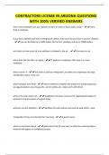 CONTRACTORS LICENSE IN ARIZONA QUESTIONS WITH 100&percnt; VERIFIED ANSWERS