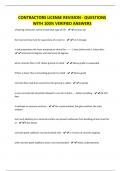 CONTRACTORS LICENSE REVISION - QUESTIONS WITH 100&percnt; VERIFIED ANSWERS