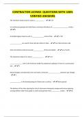 CONTRACTOR LICENSE- QUESTIONS WITH 100&percnt; VERIFIED ANSWERS