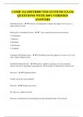 COMP 212-DISTRIBUTED SYSTEMS EXAM QUESTIONS WITH 100&percnt;VERIFIED ANSWERS