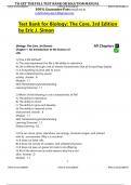Test Bank for Biology&colon; The Core&comma; 3rd Edition  by Eric J&period; Simon Biology&colon; The Core&comma; 3e &lpar;Simon&rpar;  An Introduction to the Science of Life All Chapters 
