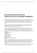 NCLEX RN EXAM PRACTICE QUESTIONS WITH VERIFIED ANSWERS