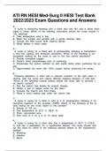 ATI RN HESI Med Surg II HESI Test Bank 2022 2023 Exam Questions and Answers