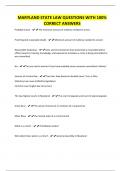 MARYLAND STATE LAW QUESTIONS WITH 100&percnt; CORRECT ANSWERS