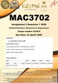 MAC3702 Assignment 2 &lpar;COMPLETE GUIDELINE&rpar; Semester 1 2025 &lpar;653816&rpar; - DUE 23 April 2025