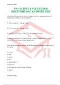 PN 140 TEST 2 NCLEX EXAM QUESTIONS AND ANSWERS 2025
