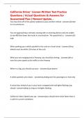 California Driver' License Written Test Practice Questions &sol; Actual Questions & Answers for Guaranteed Pass &vert; Newest Update&comma; &period;