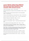 Level 4 Written Skills Study MGCCC Nursing Exam Real Questions And Answers 100&percnt; Solved Correct