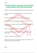 ATI TEAS 7 English Language Exam Study Guide Latest Questions with Correct Answers 2025