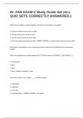 Dr&period; FAN EXAM 2 Study Guide Set &lpar;ALL QUIZ SETS CORRECTLY ANSWERED&period;&rpar;