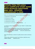 Orthotic Fitter PSI online Exam &vert;COMPLETE STUDY GUIDE WITH DETAILED QUESTIONS AND 100&percnt;  UPDATED ANSWERS&vert;GET A PASS