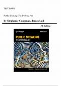 Test Bank - Public Speaking&colon; The Evolving Art 5th Edition &lpar;Stephanie Coopman&comma; 2023&rpar;&comma; Chapter 1-17 