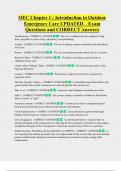 OEC Chapter 1 - Introduction to Outdoor  Emergency Care UPDATED    Exam  Questions and CORRECT Answers 