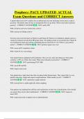 Prophecy&colon; PACU UPDATED  ACTUAL  Exam Questions and CORRECT Answers 