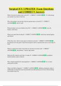 Surgical ICU UPDATED  Exam Questions  and CORRECT Answers 