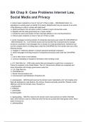 BA Chap 9&colon; Case Problems Internet Law&comma; Social Media and Privacy Questions and answers graded A&plus; 2025&sol;2026