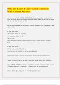 NSG 501 Exam 3 Older Adult Questions With Correct Answers