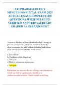 ATI PHARMACOLOGY  MUSCULOSKELETAL EXAM 2025  ACTUAL EXAM COMPLETE 200  QUESTIONS WITH DETAILED  VERIFIED ANSWERS &sol;ALREADY  GRADED A&plus; &sol;&sol;BRAND NEW&excl;&excl;