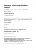 Key Areas of Concern in Real Estate Practice Questions and answers graded A&plus; 2025&sol;2026