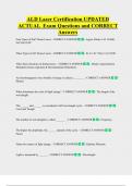 ALD Laser Certification UPDATED  ACTUAL  Exam Questions and CORRECT  Answers 
