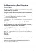 HubSpot Academy Email Marketing Certification Questions and answers graded A&plus; 2025&sol;2026