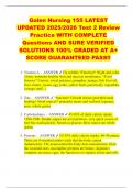 Galen Nursing 155 LATEST UPDATED 2025&sol;2026 Test 2 Review Practice WITH COMPLETE Questions AND SURE VERIFIED SOLUTIONS 100&percnt; GRADED AT A&plus; SCORE GUARANTEED PASS&excl;&excl;