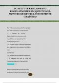 PCA STUDY EXAM LAWS AND REGULATIONS EXAM &vert;QUESTIONS & ANSWERS &lpar;VERIFIED&rpar;&vert; LATEST UPDATE