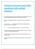 Montana Insurance exam &vert;224 questions with verified solutions