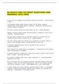 NJ Health and Accident Questions and Answers 100&percnt; Pass