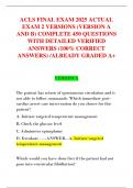 ACLS FINAL EXAM 2025 ACTUAL EXAM 2 VERSIONS &lpar;VERSION A AND B&rpar; COMPLETE 450 QUESTIONS WITH DETAILED VERIFIED ANSWERS &lpar;100&percnt; CORRECT ANSWERS&rpar; &sol;ALREADY GRADED A&plus;