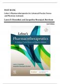 Test Bank For Lehnes Pharmacotherapeutics For Advanced Practice Nurses And Physician Assistants 2nd Edition Rosenthal All Chapters