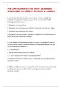 PCT CERTIFICATION ACTUAL EXAM &period; QUESTIONS WITH CORRECT & DETAILED ANSWERS&period; A&plus; GRADED&period;