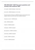 KSU BIOLOGY 1108 Final exam questions and answers with solutions 2025
