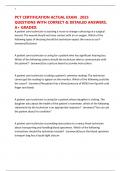 PCT CERTIFICATION ACTUAL EXAM &period; 2025 QUESTIONS WITH CORRECT & DETAILED ANSWERS&period; A&plus; GRADED&period;